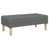 Bench with Cushion Dark Grey 113 x 57 x 39 cm Fabric