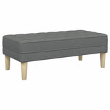Bench Dark grey 113 x 57 x 39 cm Fabric - Front View