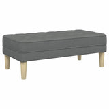 Bench Dark grey 113 x 57 x 39 cm Fabric - Rear View