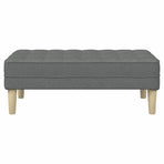 Bench with Cushion Dark Grey 113 x 57 x 39 cm Fabric