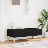Bench with Cushion Black 113 x 57 x 39 cm Fabric