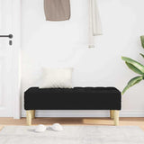 Bench Black 113 x 57 x 39 cm Fabric - Side View