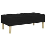 Bench with Cushion Black 113 x 57 x 39 cm Fabric