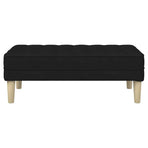 Bench with Cushion Black 113 x 57 x 39 cm Fabric