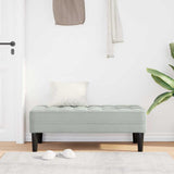 Bench with Cushion Light Grey 113 x 57 x 39 cm Velvet