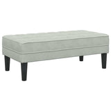 Bench Light grey 113 x 57 x 39 cm Velvet - Front View