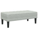 Bench Light grey 113 x 57 x 39 cm Velvet - Rear View