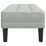 Bench with Cushion Light Grey 113 x 57 x 39 cm Velvet