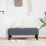 Bench with Cushion Dark Grey 113 x 57 x 39 cm Velvet