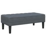 Bench Dark grey 113 x 57 x 39 cm Velvet - Front View