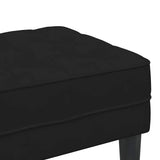 Bench Black 113 x 57 x 39 cm Velvet - Close-Up Angle