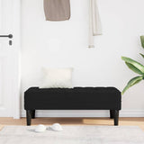 Bench Black 113 x 57 x 39 cm Velvet - Side View