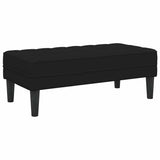 Bench Black 113 x 57 x 39 cm Velvet - Front View