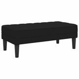 Bench Black 113 x 57 x 39 cm Velvet - Rear View