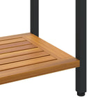 Outdoor Table with Storage Natural and black 80 x 35 x 75 cm - Extra Image