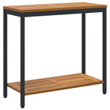 Outdoor Table with Storage Natural and black 80 x 35 x 75 cm - Front View