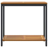 Outdoor Table with Storage Natural and black 80 x 35 x 75 cm - 45-Degree Angle