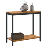 Outdoor Table with Storage Natural and black 80 x 35 x 75 cm - Side View