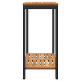 Outdoor Table with Storage Natural and black 80 x 35 x 75 cm - Rear View