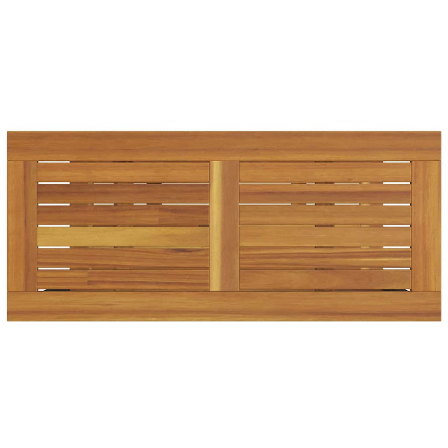 Outdoor Table with Storage Natural and Black 80 x 35 x 75 cm