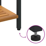 Outdoor Table with Storage Natural and black 110 x 35 x 75 cm - Extra Image