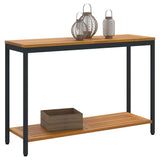 Outdoor Table with Storage Natural and black 110 x 35 x 75 cm - Side View