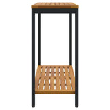 Outdoor Table with Storage Natural and Black 110 x 35 x 75 cm
