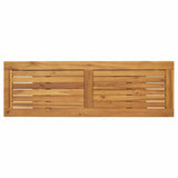 Outdoor Table with Storage Natural and black 110 x 35 x 75 cm - Close-Up Angle