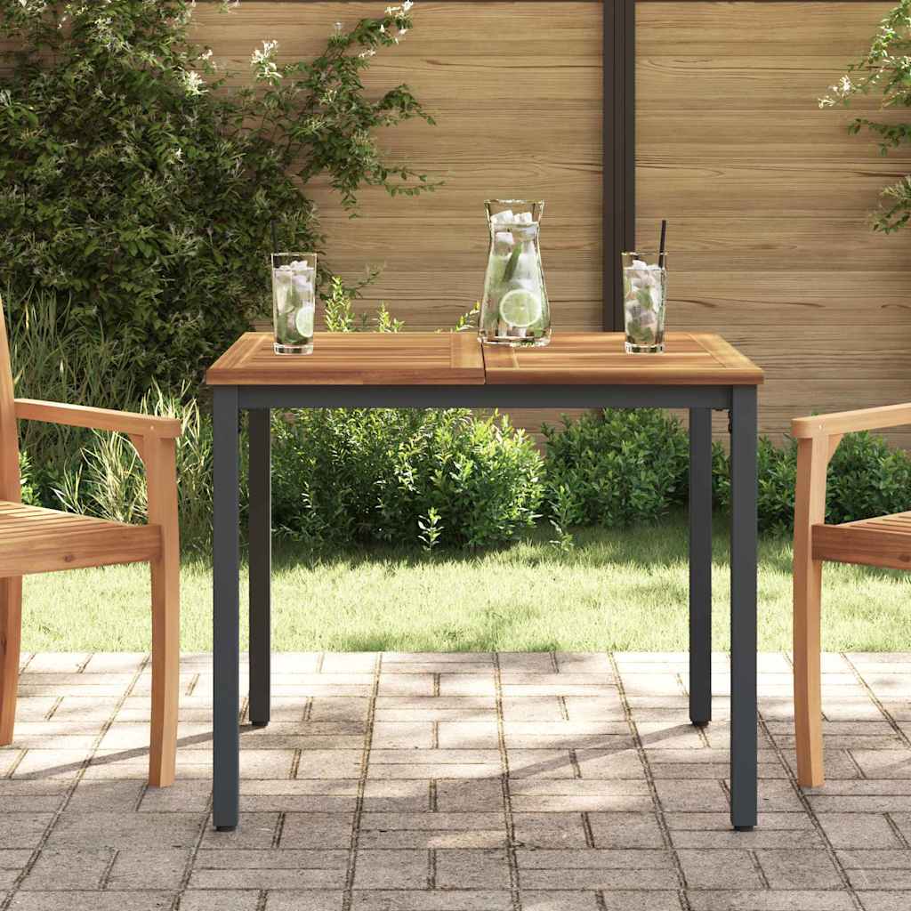 Outdoor Tables Natural and black 90 x 90 x 75 cm