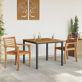 Outdoor Tables Natural and black 90 x 90 x 75 cm - Top-Down View