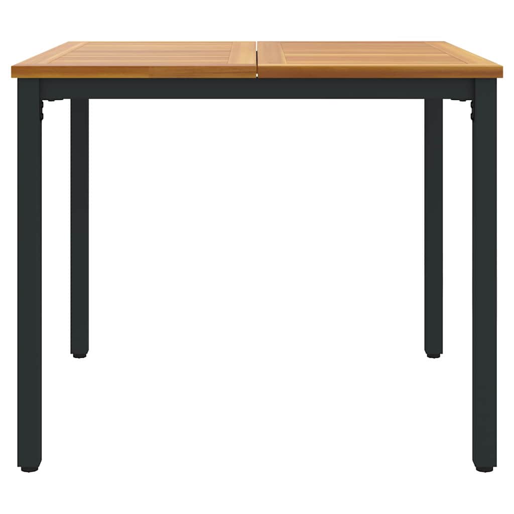 Outdoor Table Natural and Black 90 x 90 x 75 cm