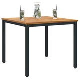 Outdoor Tables Natural and black 90 x 90 x 75 cm - Side View