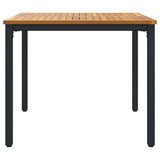 Outdoor Table Natural and Black 90 x 90 x 75 cm