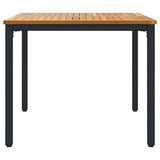 Outdoor Tables Natural and black 90 x 90 x 75 cm - Rear View