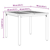 Outdoor Table Natural and Black 90 x 90 x 75 cm