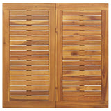 Outdoor Tables Natural and black 90 x 90 x 75 cm - Close-Up Angle