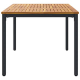 Outdoor Tables Natural and black 150 x 90 x 75 cm - Rear View