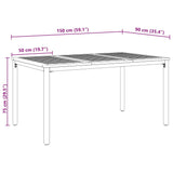 Outdoor Tables Natural and black 150 x 90 x 75 cm - Extra Image