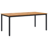Outdoor Tables Natural and black 180 x 90 x 75 cm - Front View