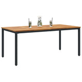 Outdoor Tables Natural and black 180 x 90 x 75 cm - Side View