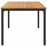 Outdoor Tables Natural and black 180 x 90 x 75 cm - Rear View