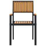 Garden Chair 2 pcs Brown 56 x 57 x 87cm Solid Acacia wood - 45-Degree Angle