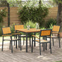 Stacking Chair 4 pcs Brown Solid Acacia Wood Stackable