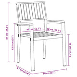 Garden Chair 4 pcs Brown 56 x 57 x 87cm Solid Acacia wood - Extra Image