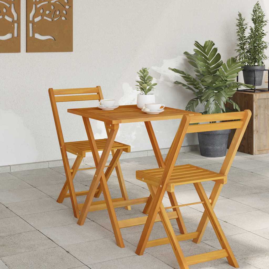 Folding Garden Table Natural 60 x 60 x 72 cm Solid acacia wood