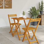 Garden Table Folding Natural 60 x 60 x 72 cm Solid Acacia Wood