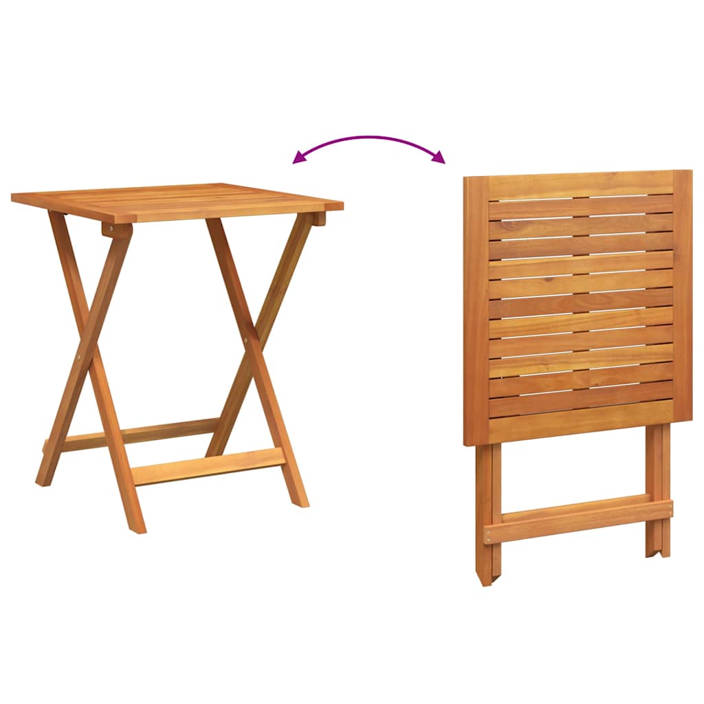 Garden Table Folding Natural 60 x 60 x 72 cm Solid Acacia Wood