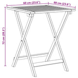 Garden Table Folding Natural 60 x 60 x 72 cm Solid Acacia Wood