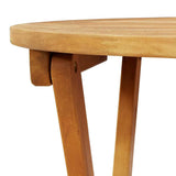 Garden Table Folding Natural 60 x 60 x 72 cm Solid Acacia Wood - Low Angle