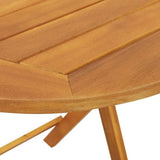Garden Table Folding Natural 60 x 60 x 72 cm Solid Acacia Wood - Extra Image